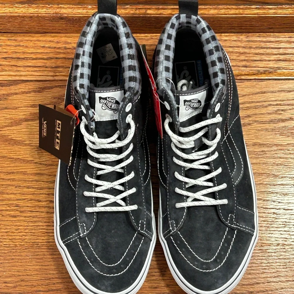 Vans Sk8 Hi Mte‎ 1 Plaid Grey White Boots